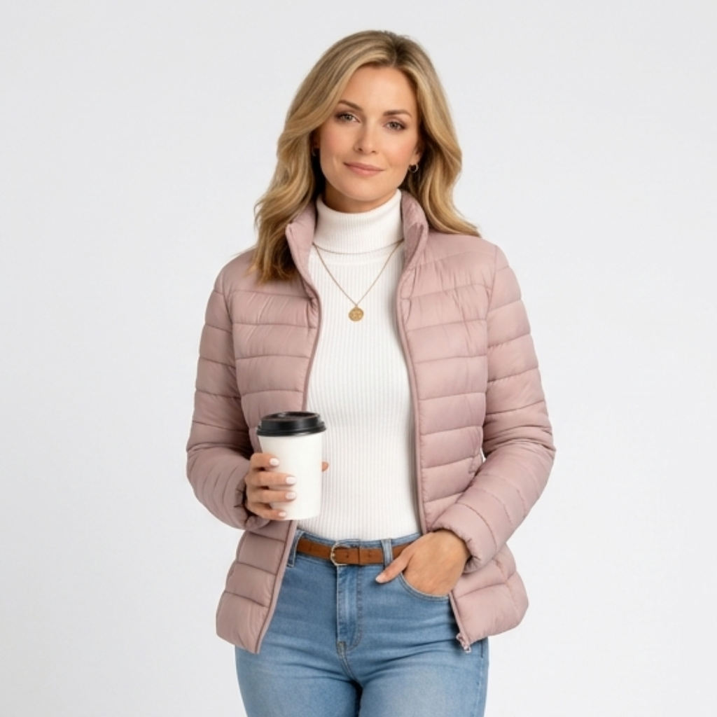 Women’s Lightweight Puffer Jacket – Quilted Zip Up Coat
