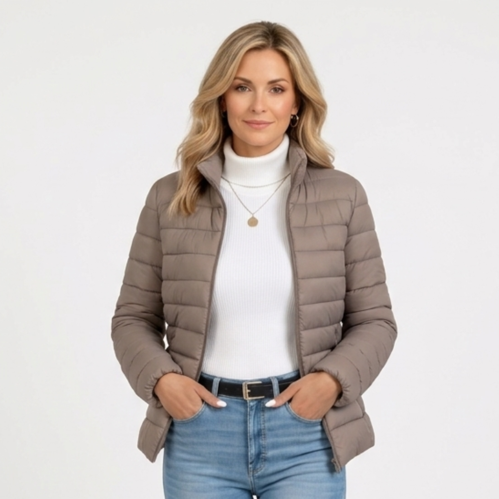 Women’s Lightweight Puffer Jacket – Quilted Zip Up Coat