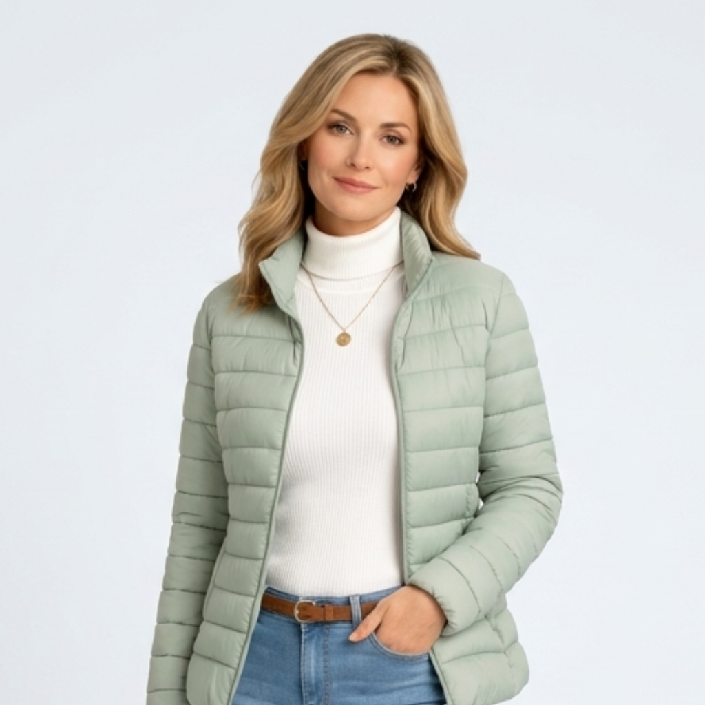 Women’s Lightweight Puffer Jacket – Quilted Zip Up Coat