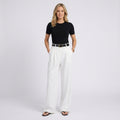 Women High Waist Wide Leg Trousers Smart Casual Workwear