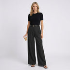 Women High Waist Wide Leg Trousers Smart Casual Workwear