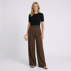 Women High Waist Wide Leg Trousers Smart Casual Workwear