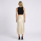 Women Satin Midi Skirt High Waist Casual Occasion Everyday