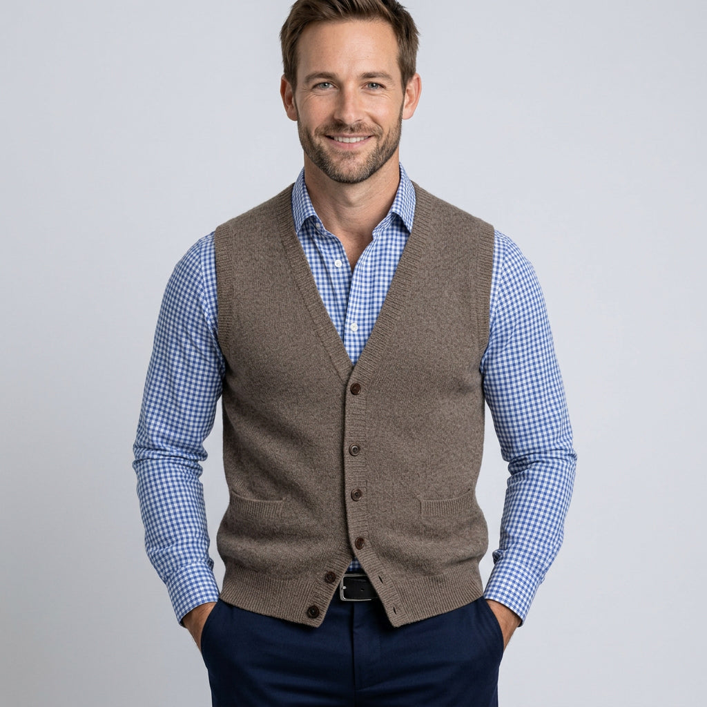 Men’s Button Up Knit Vest