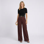 Women High Waist Wide Leg Trousers Smart Casual Workwear