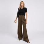 Women High Waist Wide Leg Trousers Smart Casual Workwear
