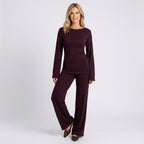 Women’s Long Sleeve Top and Wide Leg Pants Set