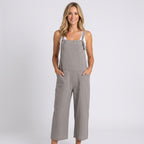 Women’s Linen Overall Jumpsuit with Wide Leg