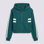 Women Two Piece Tracksuit Set - Zip Hoodie Straight Leg Pants Casual Everyday