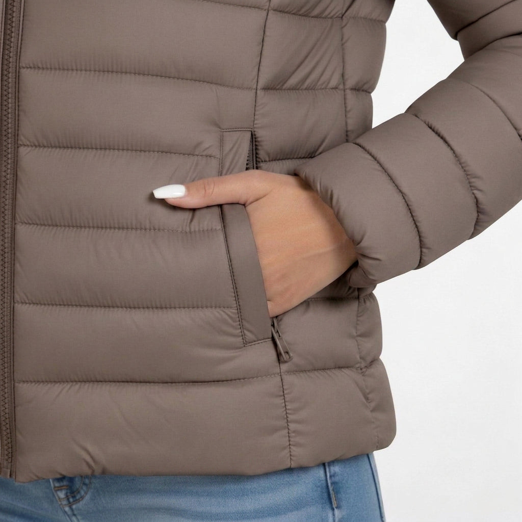 Women’s Lightweight Puffer Jacket – Quilted Zip Up Coat