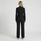 Women Two Piece Tailored Suit Set Blazer and Straight Leg Trousers Office Workwear