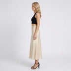 Women Satin Midi Skirt High Waist Casual Occasion Everyday