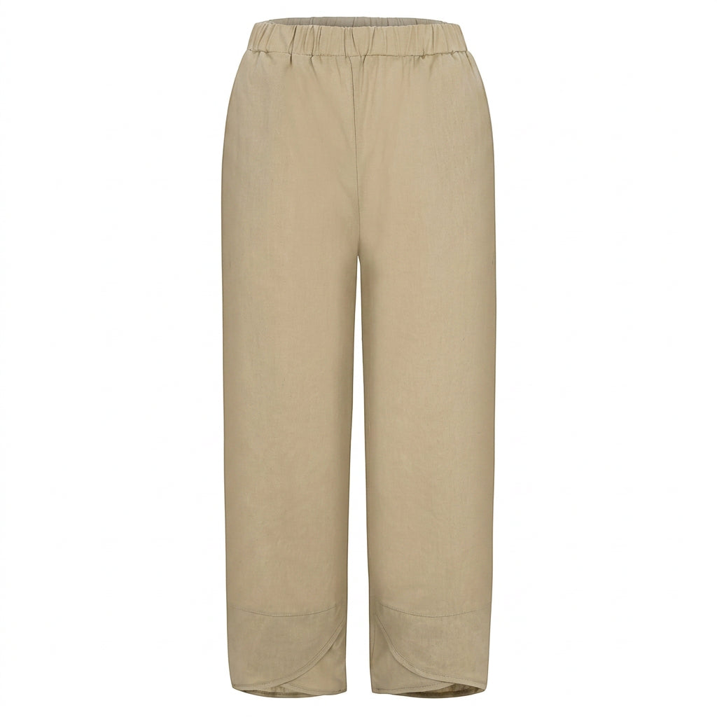 Women’s Relaxed Cropped Trousers Draped Tapered Fit