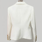 Women Tailored Blazer Double Breasted Structured Jacket