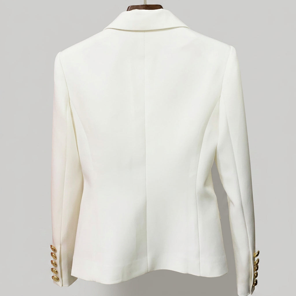 Women Tailored Blazer Double Breasted Structured Jacket