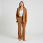 Women Two Piece Tailored Suit Set Blazer and Straight Leg Trousers