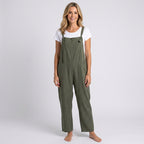 Women’s Linen Overall Jumpsuit with Wide Leg