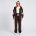 Women Two Piece Tracksuit Set - Zip Hoodie Straight Leg Pants Casual Everyday