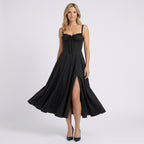 Women Floral Midi Fit and Flare Dress Sleeveless - Casual Occasion Dress