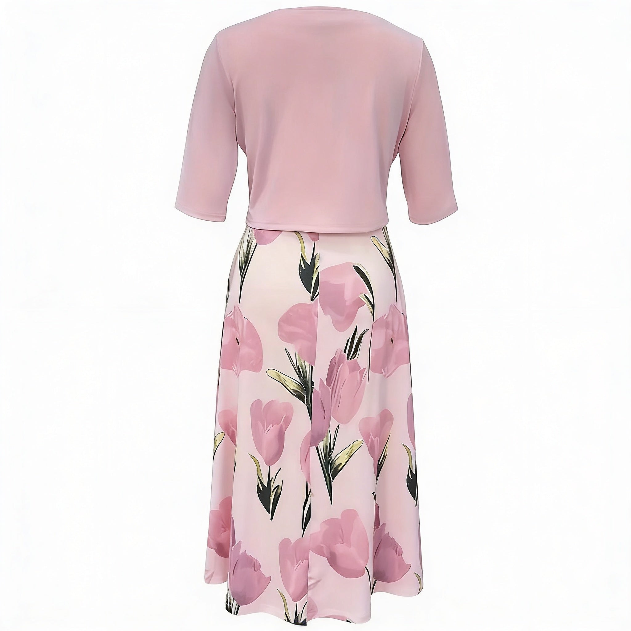 Women’s Floral Midi Dress and Cropped Jacket Set
