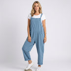 Women’s Linen Overall Jumpsuit with Wide Leg