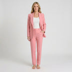 Women Two Piece Tailored Suit Set Blazer and Straight Leg Trousers