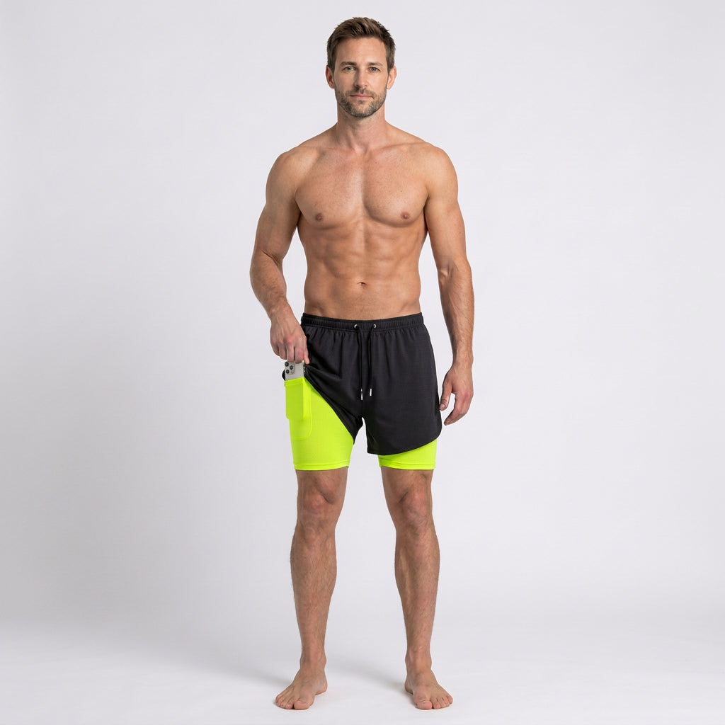Men’s 2 In 1 Athletic Shorts