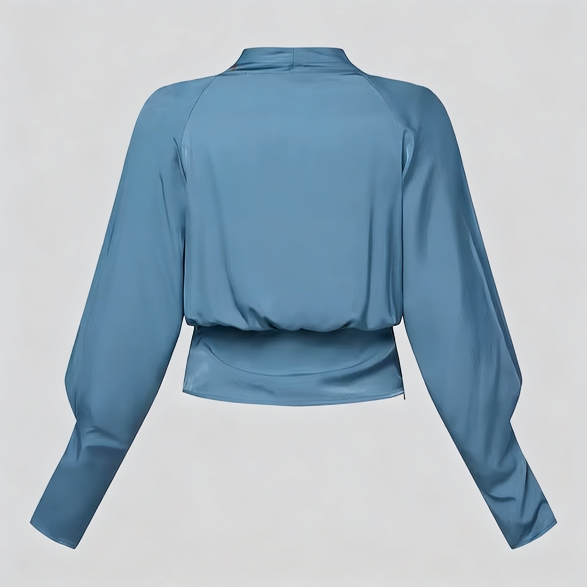 Women Wrap Blouse Long Sleeve Office Workwear Everyday