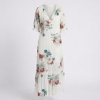 Women Floral Maxi Dress Short Sleeve Casual Holiday Everyday