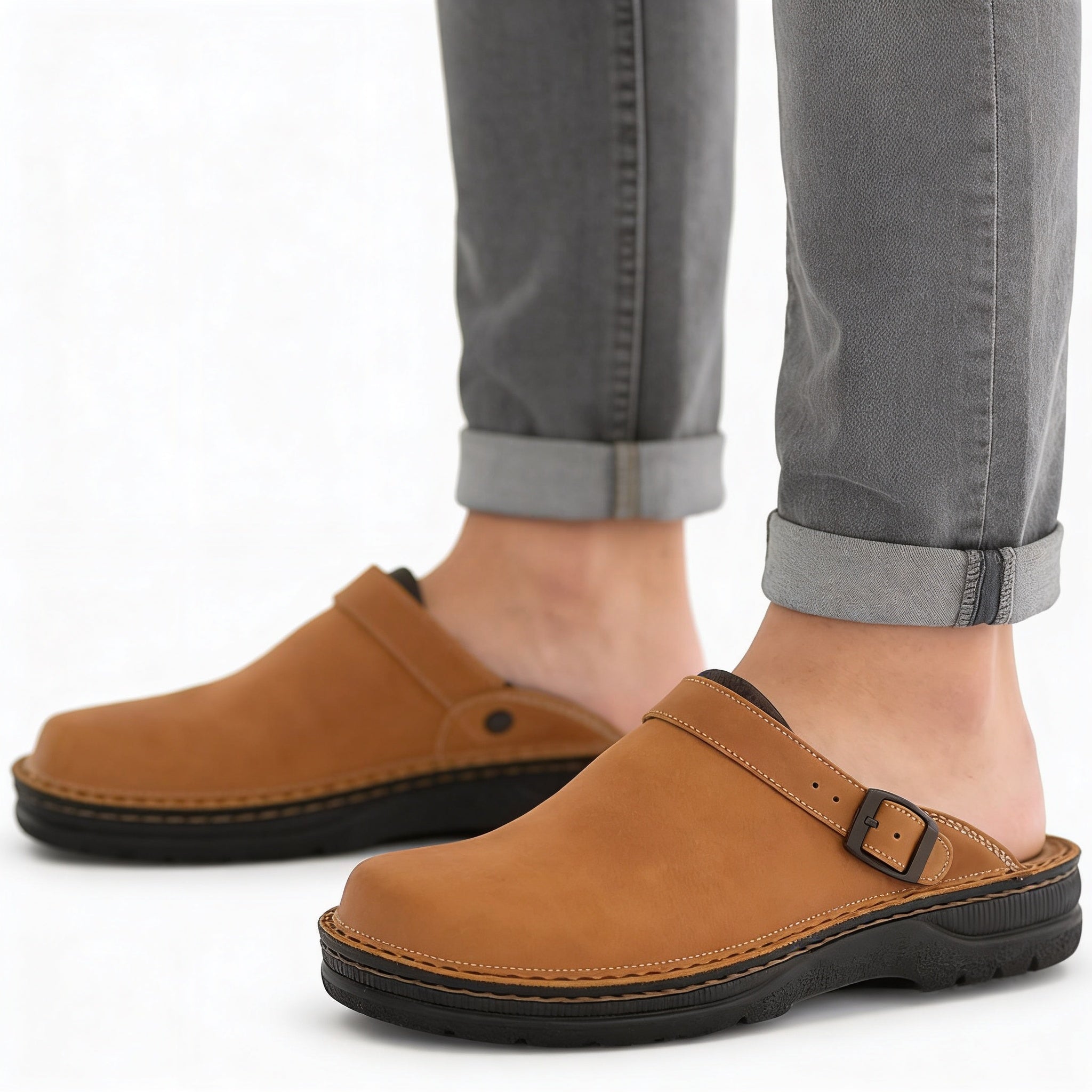 Men’s Buckle Strap Clogs