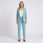 Women Tailored Blazer and Trousers Set Smart Casual Workwear
