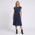 Women Polka Dot Midi Dress Short Sleeve Casual Occasion
