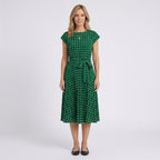 Women Polka Dot Midi Dress Short Sleeve Casual Occasion