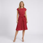 Women Polka Dot Midi Dress Short Sleeve Casual Occasion