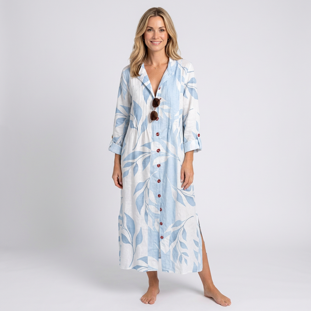 Women Floral Maxi Dress Long Sleeve Casual Holiday