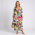 Women Floral Maxi Dress Long Sleeve Casual Holiday
