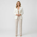 Women Tailored Blazer Double Breasted Structured Workwear Jacket