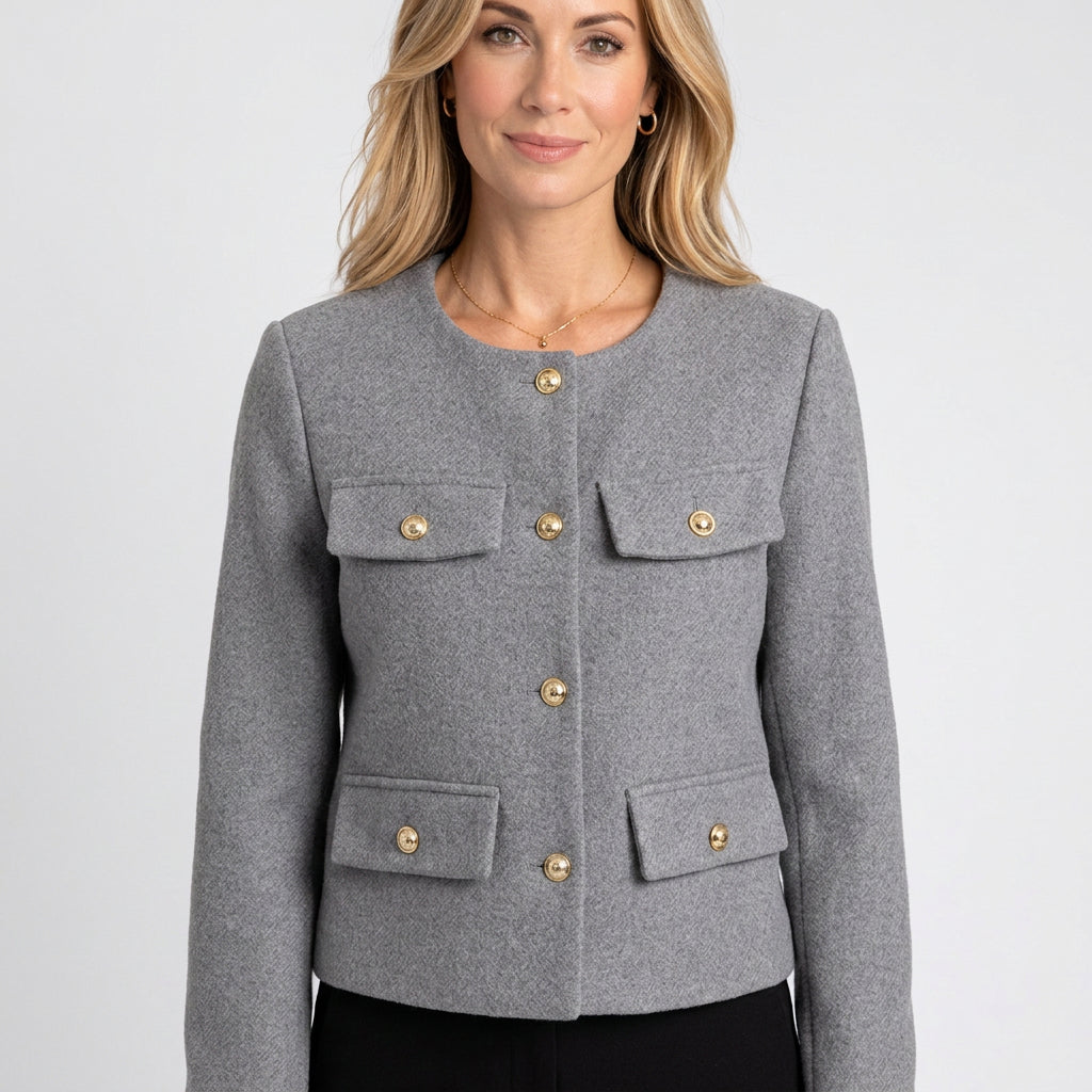 Women’s Button Front Cropped Jacket