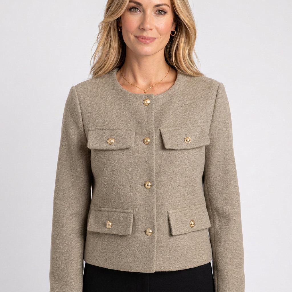 Women’s Button Front Cropped Jacket