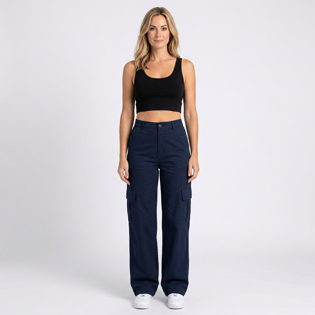 Women’s High Waist Cargo Trousers