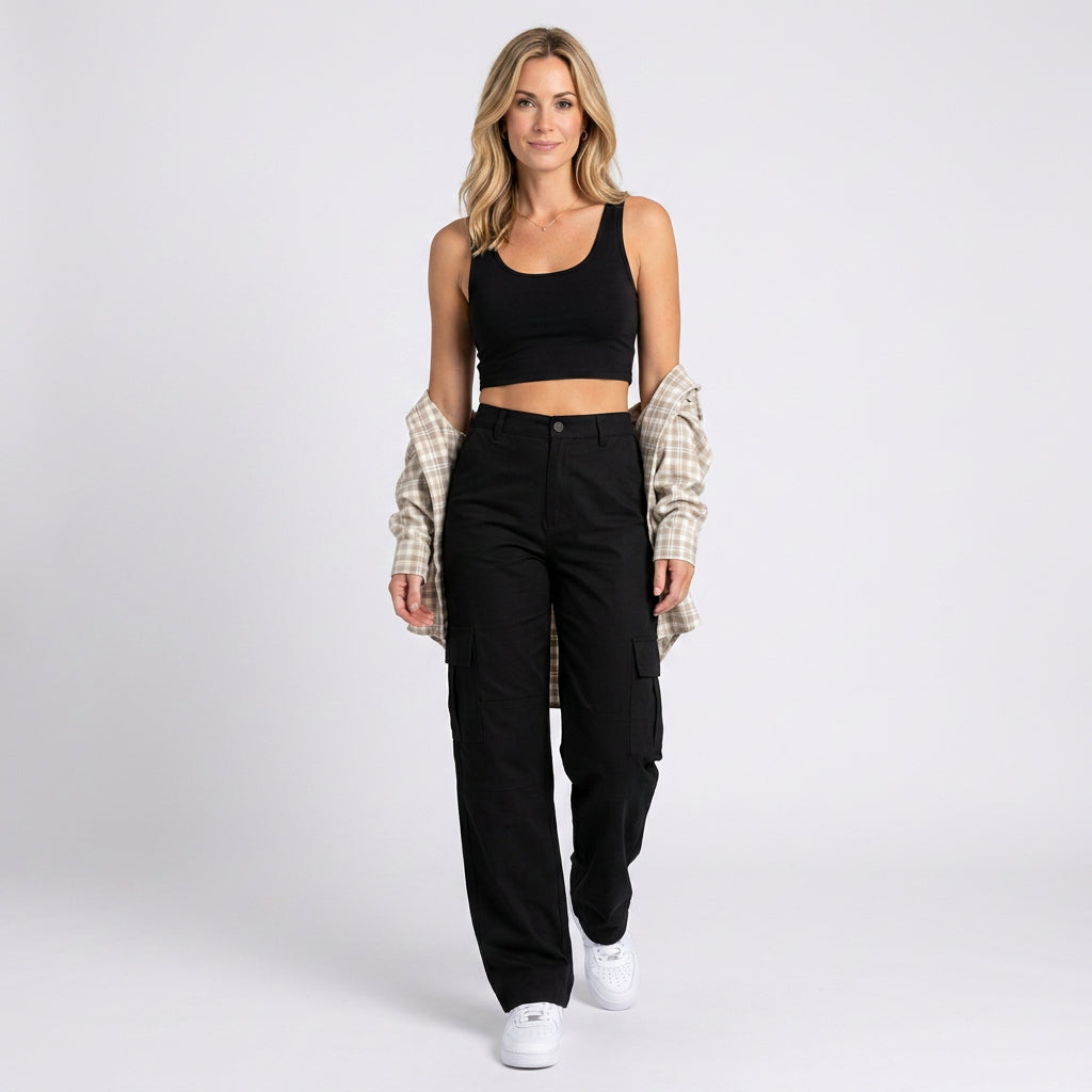 Women’s High Waist Cargo Trousers