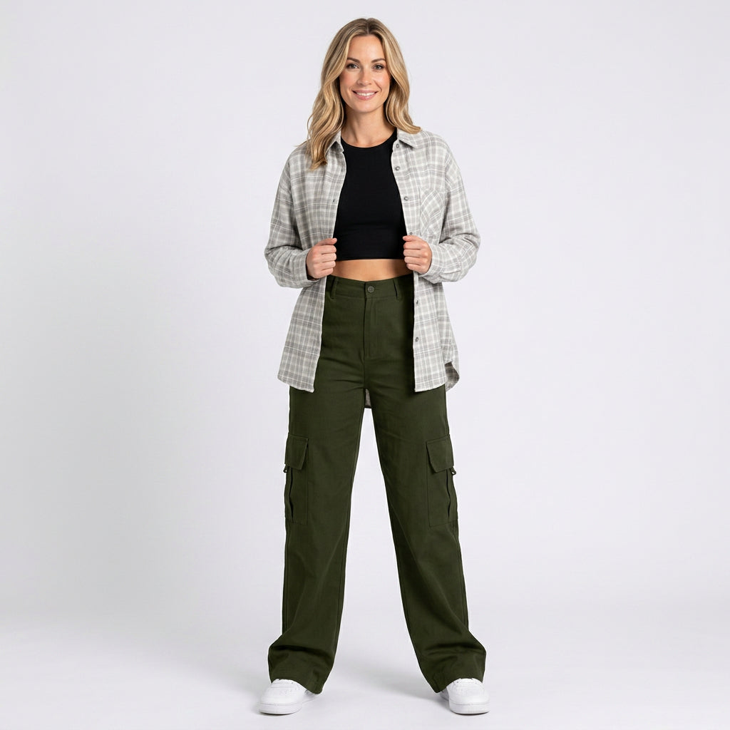 Women’s High Waist Cargo Trousers