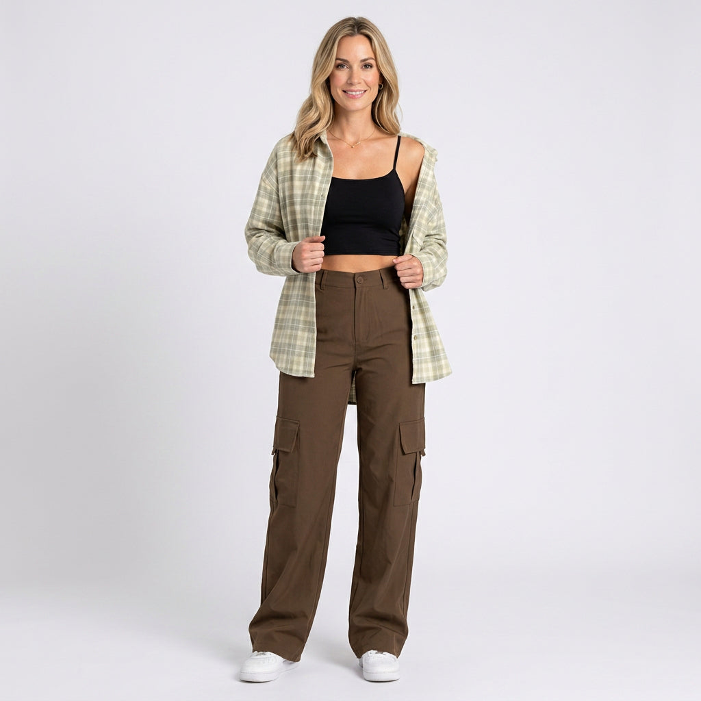 Women’s High Waist Cargo Trousers