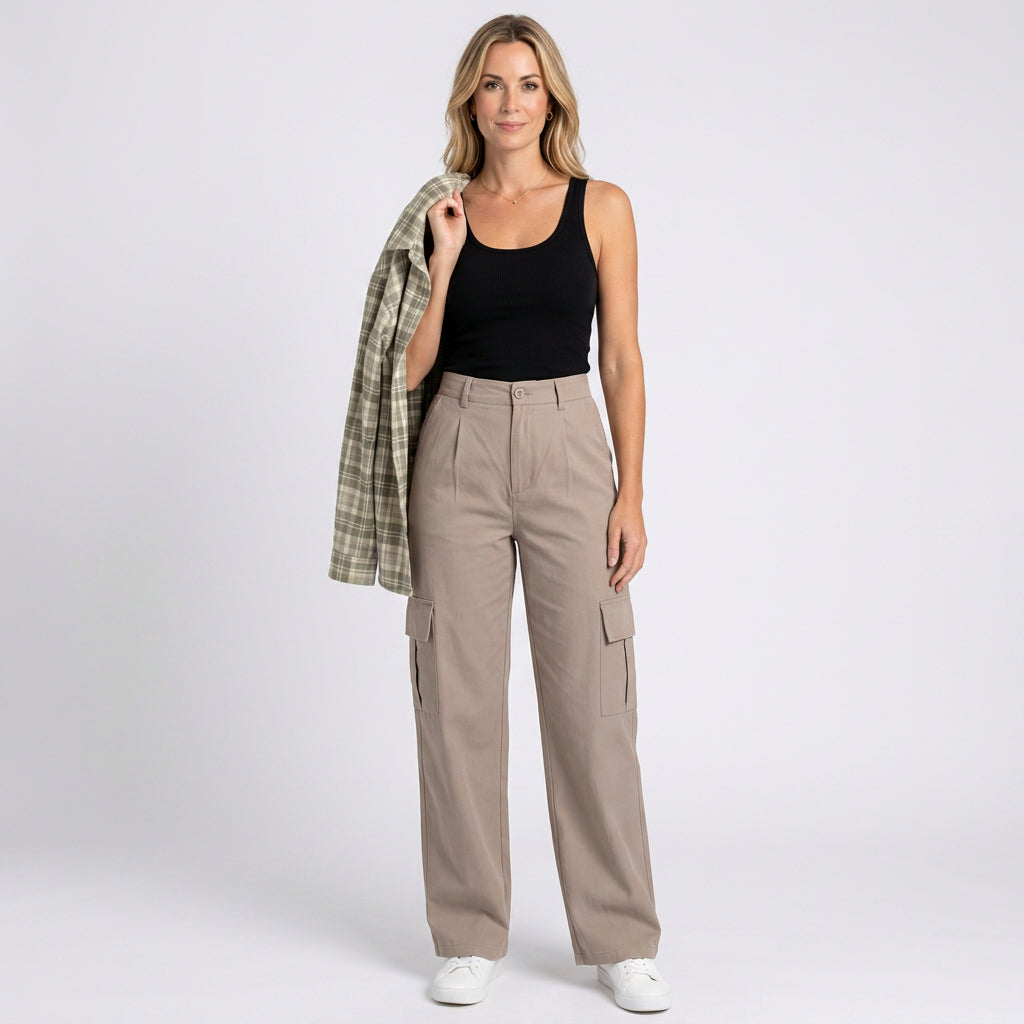 Women’s High Waist Cargo Trousers