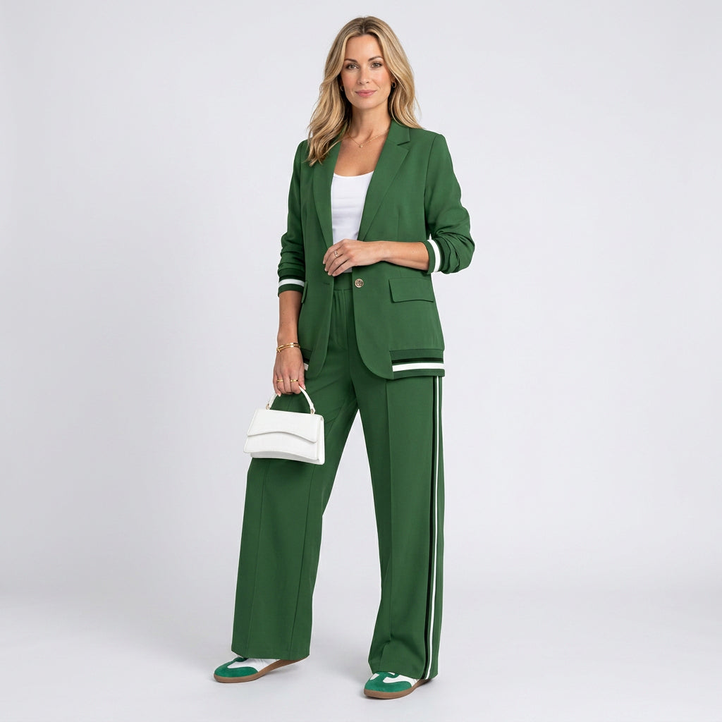 Women’s Blazer and Wide Leg Trousers Set