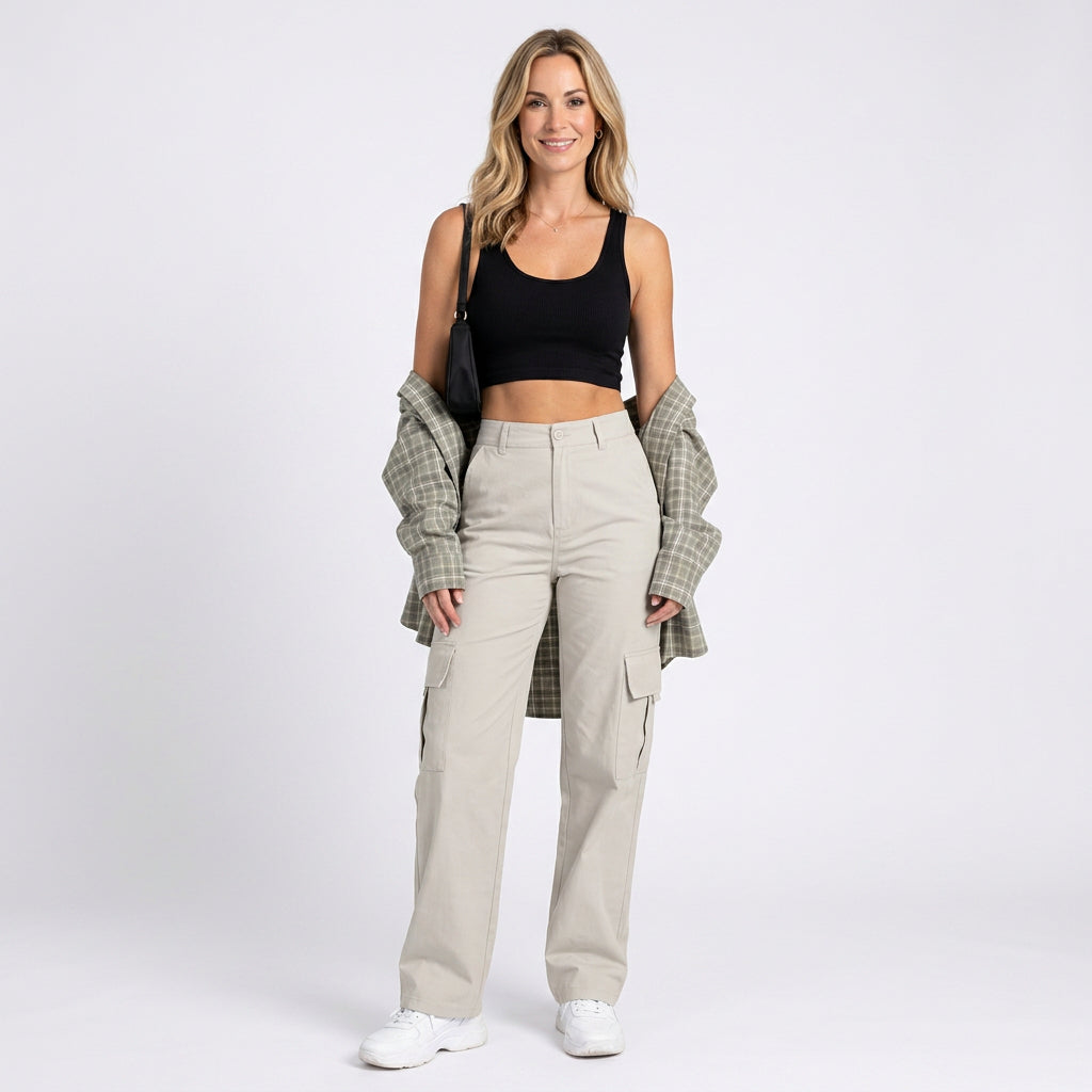 Women’s High Waist Cargo Trousers