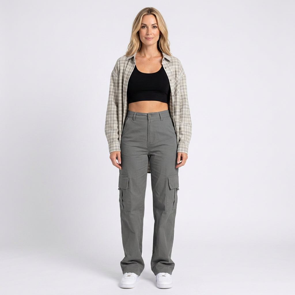 Women’s High Waist Cargo Trousers