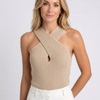 Women’s Halter Neck Knit Tank Top