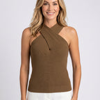 Women’s Halter Neck Knit Tank Top