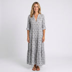 Women’s Printed V Neck Maxi Dress
